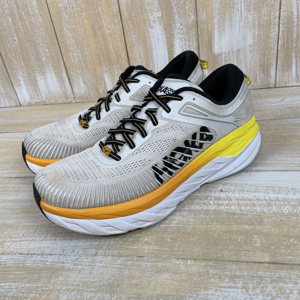 HOKA One One Bondi 7 Wide Nimbus Cloud/Yellow Mens Running Shoes Sz US 12-2E - Picture 3 of 10